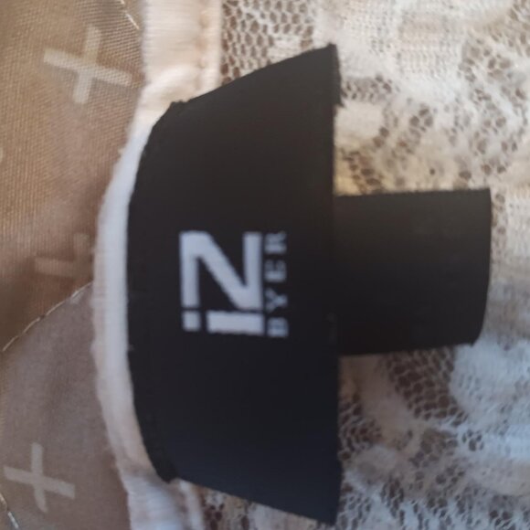 IZByer striped coral and tan casual shirt. - Picture 3 of 4